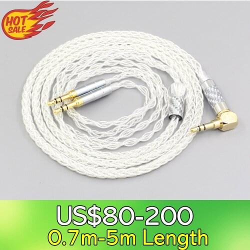 LN006992 99% Pure Silver 8 Core Headphone Earphone Cable For Focal Clear Elear Elex Elegia Stellia Headset Earphone