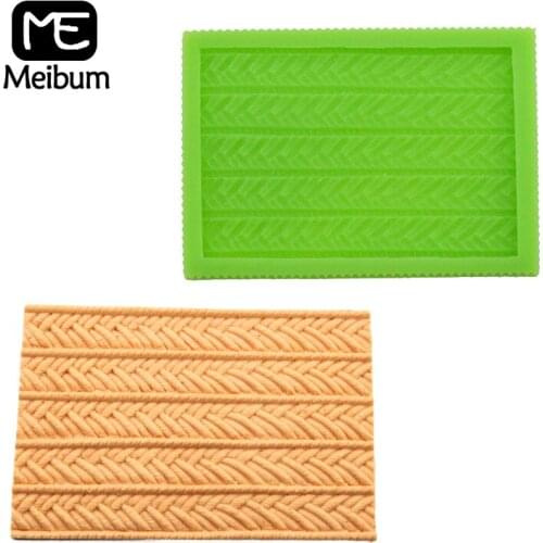 Meibum Twist Rope Pattern Silicone Fondant Cake Mold Party Paste Sugar Craft Border Decorating Mould Chocolate Candy Baking Tool