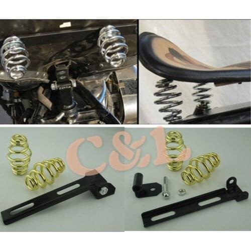 Motorcycle Solo Seat Mount Kit Bracket w/ 3" Barrel Springs Fit For Harley Bobber Chopper Custom