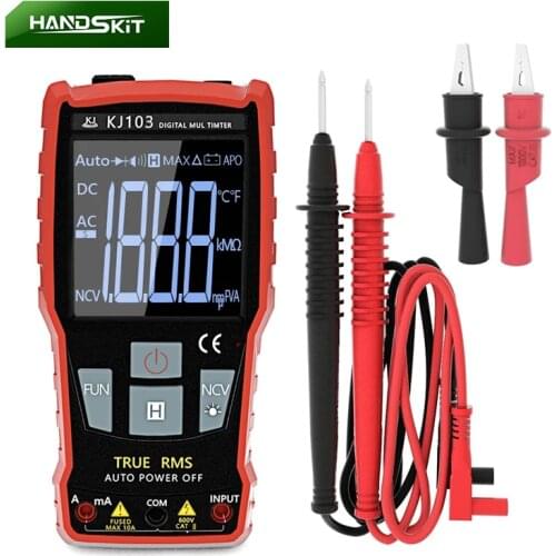 Handskit Multimeter Digital LCD Display AC DC True RMS Smart Multimeter Auto Power Off Function with FlashLight Multimeter