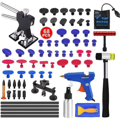 Paintless Dent Repair Removal Dent Puller Lifter Slide Hammer Kit Pulling Bridge with 20w Glue Gun Reverse Hammer