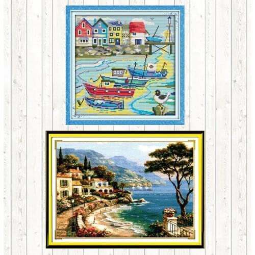 Harbor of Love Embroidery Handmade Needlework Package 11CT 14CT Cross Stitch Set Wall Home Decor Cross Stitch Kits DMC Floss Kit