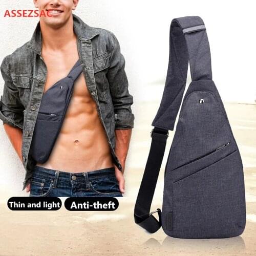 ASSEZSAC 2020 New Anti-Theft Men Shoulder Bag Multi-pocket Shoulder Bag Casual Male Crossbody Pack Travel Crossbody Bag
