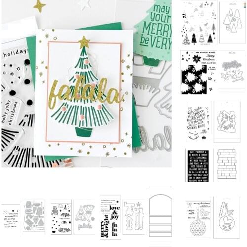2021 New Arrival Christmas Tree Flower Metal Cutting Dies and Stamps DIY Scrapbooking Card Die Paper Cards Handmade Album