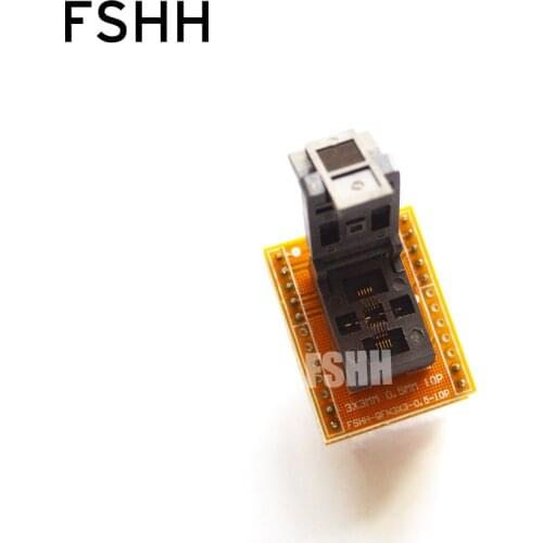 QFN10 to DIP10 adapter WSON10 MLF10 DFN10 socket Pitch=0.5mm Size=3x3mm
