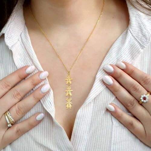 MYLONGINGCHARM Personalize Mom Necklace With Kids Name Gift for Mom Customize gift for Valentines day and Mothers Day