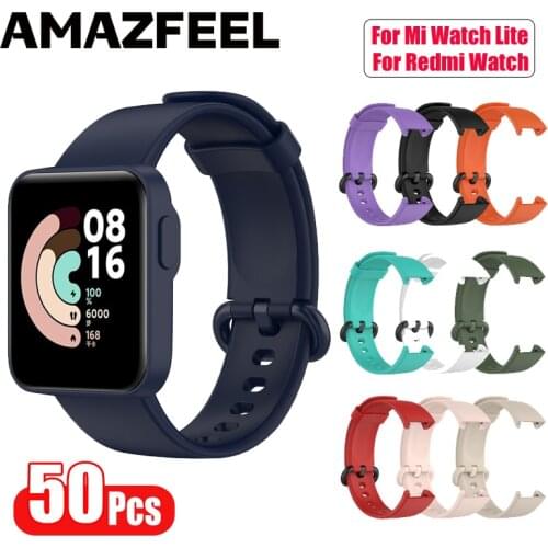50 Pcs/Pack Bracelet Strap For XiaoMi Mi Watch Lite Strap Silicone Watchband For XiaoMi Mi Watch Lite Smart Watch Band Bracelets