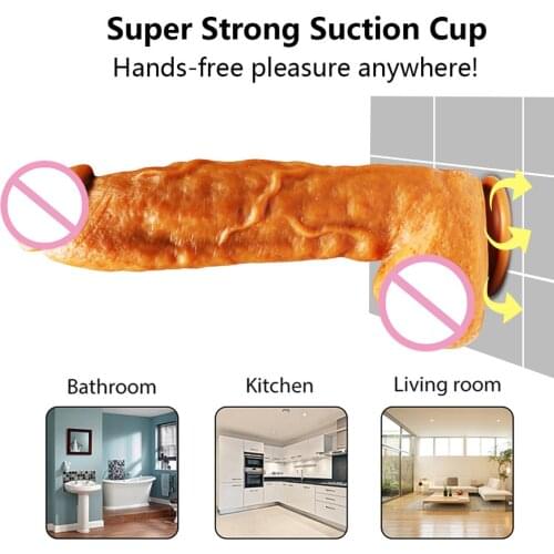 Strap-on Sexy Huge Dildo Female Masturbator Super Soft Penis Cock Erotic Silicone Suction Cup Sex Toys For Women Adults Vibrator