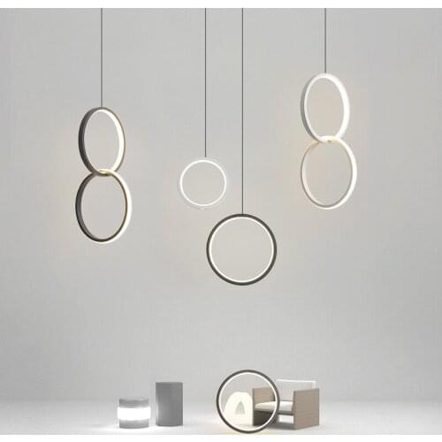 Nordic lamp luxury restaurant bar lamp bedroom bedside chandelier creative single head white black small chandelier LB022014