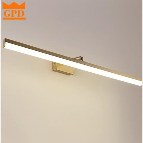GPD 32267 Luxury Copper Mirror Front Lamp Bathroom Hotel LED Indoor Lighting Minimalism City Chic Bar Toilet Mirror Lighting