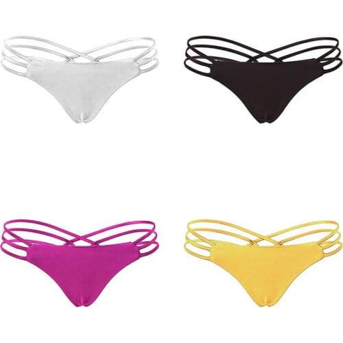 Sexy Woman Crossing Bandage Beach Bikini Bottoms Briefs Cut Out Thong Swimwear perfect sexy gifts for women birthday