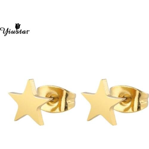 Star Stud Earrings stainless steel jewelry black earrings for women Hypoallergenic jewelry gift