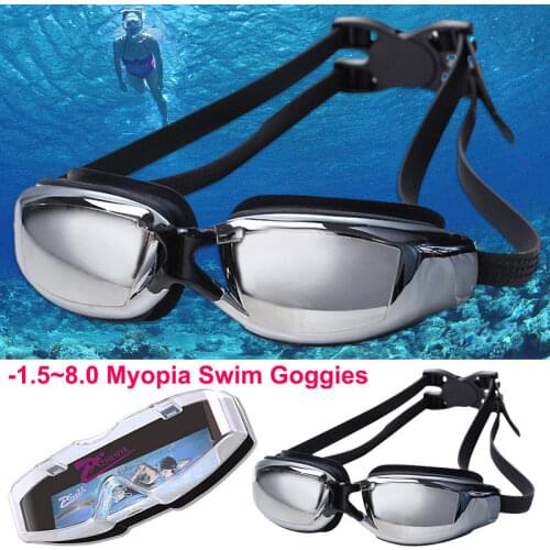 Swim Silicone Anti-fog Coated Water diopter Swimming Eyewear glasses mask Adult Prescription Optical Myopia Swimming Goggles