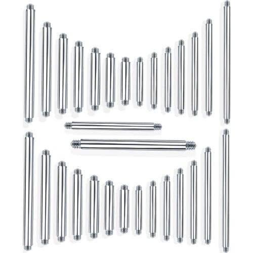 100pcs/lot Steel Screw Barbell Parts 6mm-38mm Post Only Spare Replacement Accessories For Nipple Tongue Earring Piercing Jewelry