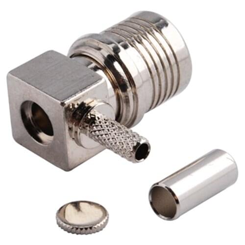 Superbat QMA Crimp Plug Right Angle Connector for RG174 RG188A RG316 LMR100