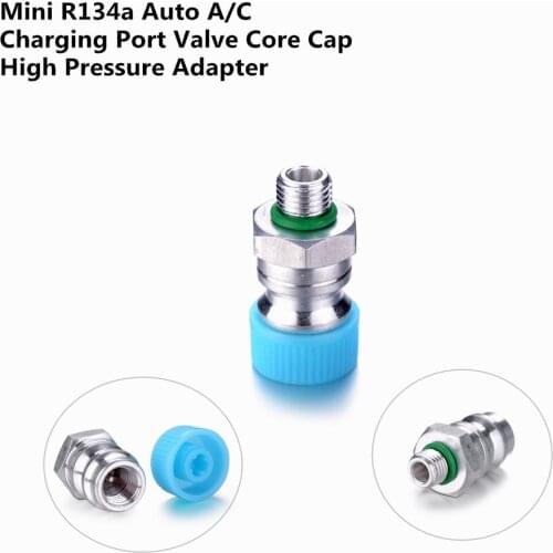 Aluminium Alloy Universal R134A High Voltage Auto AC 3/8 Charging Port Valve Core Cap Adapter for Automobiles Air Conditioner