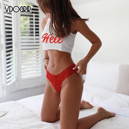VDOGRIR Sexy Womens Lace Panties Underwear Woman Hollow Out Thongs Low Waist Female Fashion G-String Comfortable Lady Lingerie