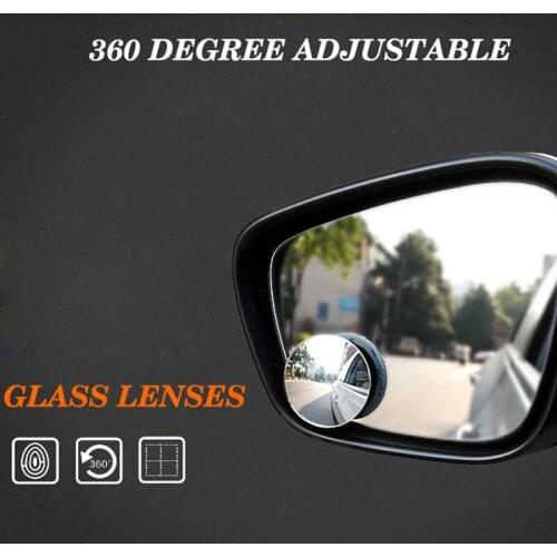 360 degree adjustable small round mirror without border reversing wide-angle lens car rearview mirror auxiliary mirror