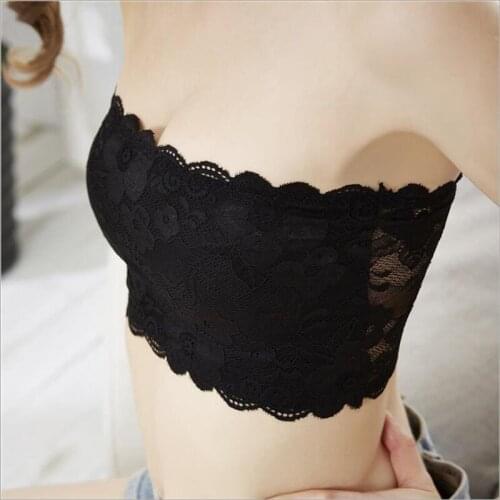 Women Sexy Tube Tops Lace Pure Color Undergarments Breathable Comfortable Fitness Seamless Tops Daily Dress Summer Underwear