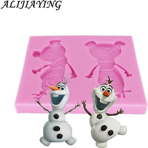 1Pcs DIY Christmas snowman Silicone Mold Frozen Fondant Cake Wedding Party Decorating Tools Kitchen Bakeware Cooking Tools D0165