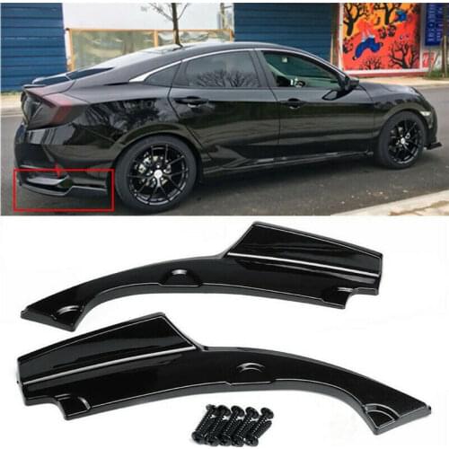 2Pcs Car Rear Bumper Lower Corner Valance Covers Splitter Spoilers Apron Corner Valance for Civic 4DR 2016-2018