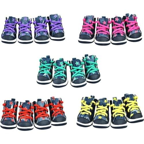 4pcs/set Pet Dog Shoes Non-slip Dog Rain Snow Boots for Small Medium Dogs Pet Chihuahua Pug Paw Protector Pet Accessories