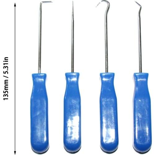 4Pcs O-Ring Seal Gasket Puller Remover Pick Hooks Tools 135mm Car Auto Vehicle Oil Seal Screwdrivers Set Car Remover Tools