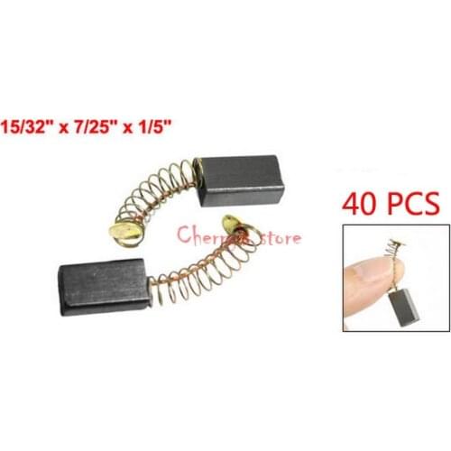 40 Pcs Electric Motor Carbon Brushes 15/32" x 7/25" x 1/5"