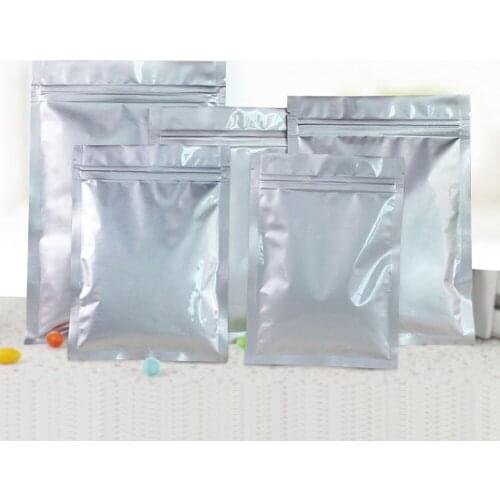 50pcs Aluminum Foil Packaging Bag Flat Zipper Bag Plastic Zip lock Gift Bags For Jewelry/Wedding/Storage/Display Pouches Gifts