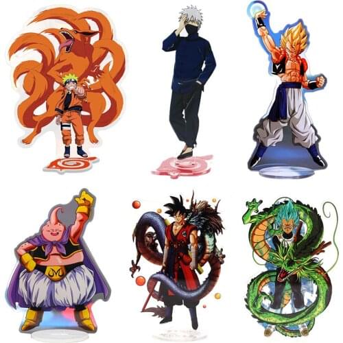 Anime Figure Dragon Ball Acrylic Stand Naruto Figures Super Saiya Uzumaki Kawaii Model Decoration Collection Cute Kids Toys Gift