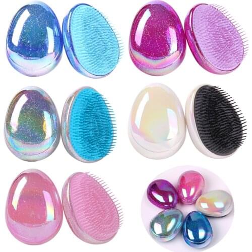 1PCS Anti Static Smoothing Egg Round Shape Comb Soft Detangling Hair Brush Mini Hairdressing Comb Salon Tool Hair Styling Tool