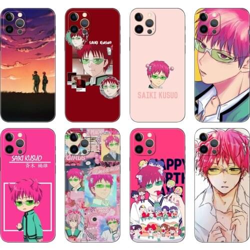 Black tpu case for iphone 5s se 2020 6 6s 7 8 plus x 10 XR XS 11 12 mini pro MAX back cover the disastrous life of saiki k kusuo