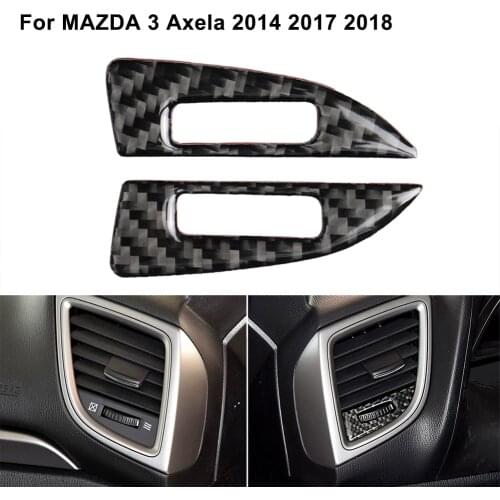 Car Vent Panel Decorate Decal For Mazda 3 Axela 2014 2017 2018 Carbon Fiber ABS Automotive Interior Refit Stickers Accessories