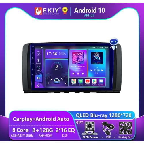 EKIY Blu-ray IPS DSP Android 10 Car Radio For Mercedes Benz R Class W251 R300 R350 R63 2006-2014 Navigation GPS Multimedia BT HU