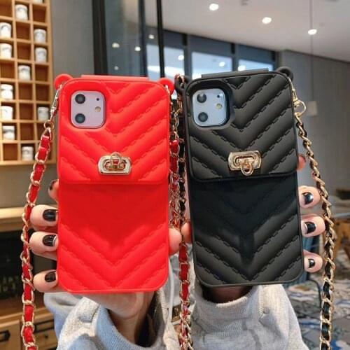 Giffted Girls Crossbody Purse Wallet Cell Phone Case For iPhone 12 11 Pro Max For iPhone XR Rose Gold Wallet Purse Phone Case