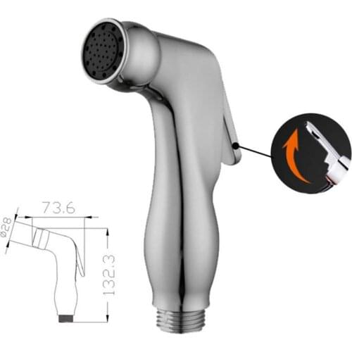 Head Bidet Flushing Device ABS Silver Bathroom Cleaning Sprayer Handheld