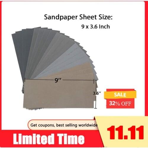 HOT 20Pcs Wet Dry Sandpaper, High Grit 1000/2000/3000/5000/7000 Sandpaper Sheets Assortment For Wood Metal Polishing Automotive