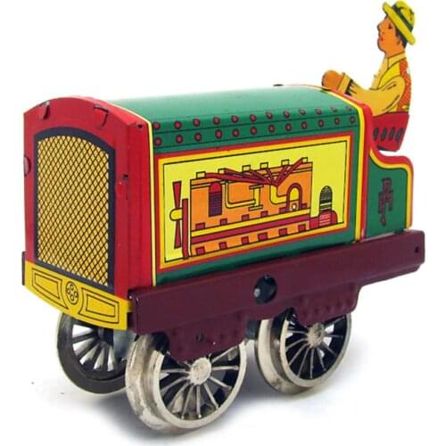 Spanish Tractor Retro Clockwork Toy 9.5cm Childhood Winder Cars Vintage Handmade Craft Collection Figure Metal Wind Up Tin Toys
