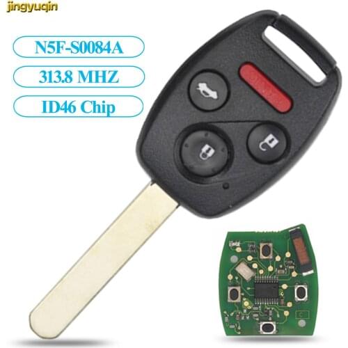 Jingyuqin FSK ID46 313.8MHz Remote Control Car Key for Honda Accord Element Pilot CR-V HR-V Fit Insight City Jazz Odyssey Fleed