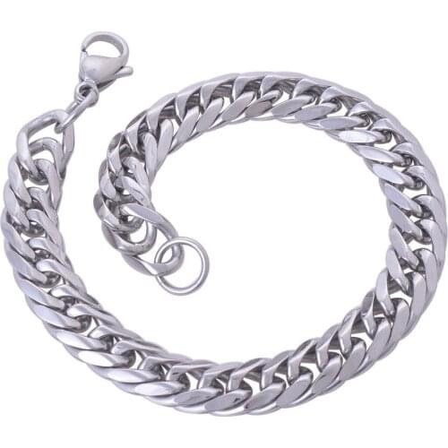 Quality Stainless Steel 9mm Width Silver Tone Men Link Bracelet SS314L Jewelry