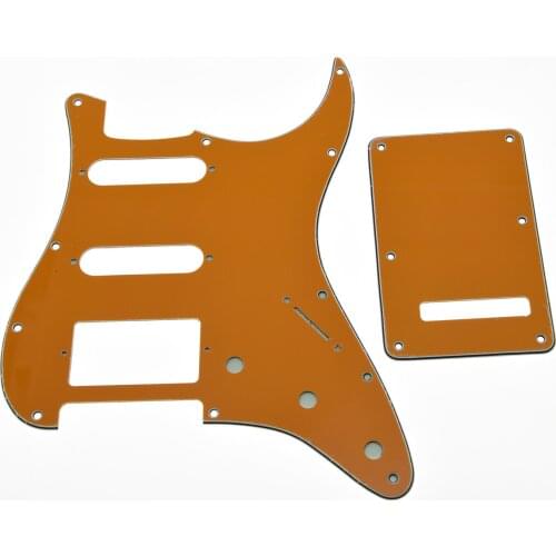 KAISH ST HSS Pickguard, Back Plate Cover w/ Screws Pure Orange 3 Ply