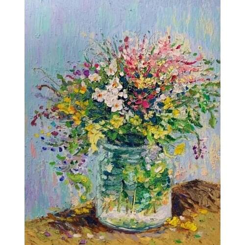 GATYZTORY No Frame DIY Painting By Numbers Flowers Home Decoration Wall Art Picture Acrylic Paint On Canvas Gift 40x50cm