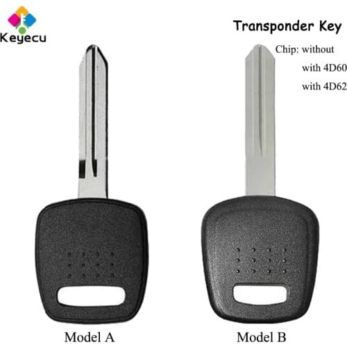KEYECU Replacement Uncut Ignition Transponder Key Shell Case With NSN19T13 / NSN19 Blade & 4D60 Chip/ 4D62 Chip - FOB for Subaru