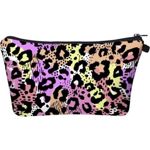 Leopard Print Cosmetic Bag Women Digital Pringting Make Up Storage Bag Waterproof Washing Zipper Bags For Ladies Girls