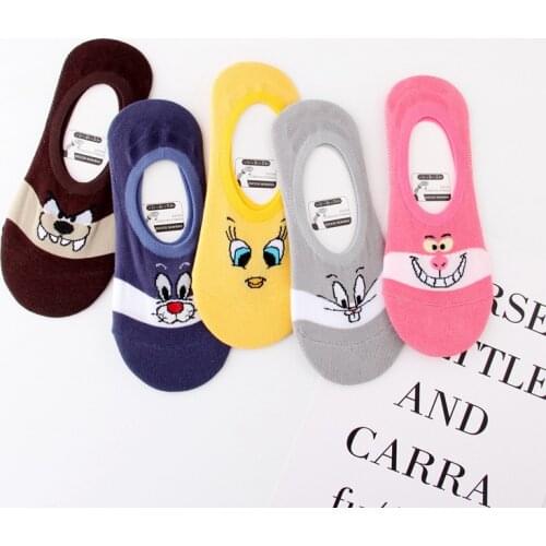 Summer Cartoon Cotton Thin Section Ladies Boat Socks Creative Casual Cotton Funny Animal Socks Female Cute Kawaii Girl Sock