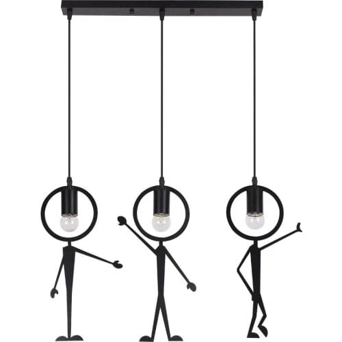 Retro little Iron Man cartoon childrens room bedroom study swing little man small Chandelier