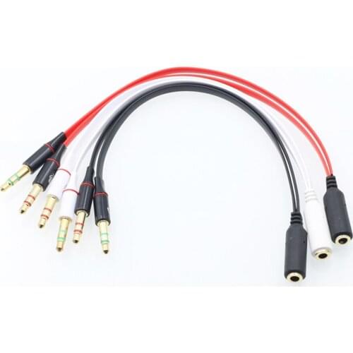 Multimedia Audio Split Cable 3.5mm Dual 2 Male to Female Plug Jack Stereo Audio Mic Y Splitter Cable UY8