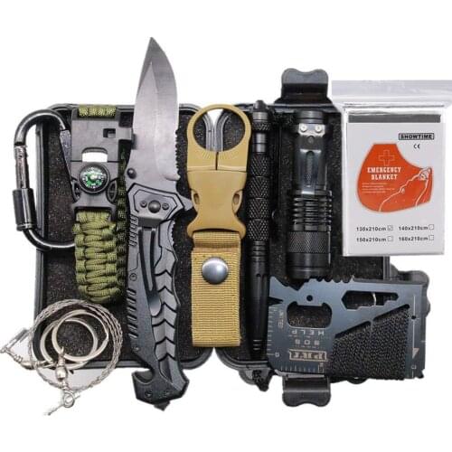Outdoor survival kit Set Camping Travel Survival Gear First aid SOS EDC Emergency Tactical Survival Pen Blanket Garget