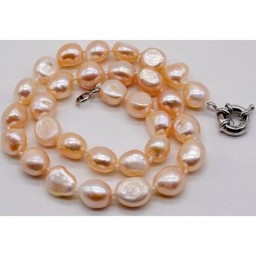 Pink irregular pearl necklace, natural baroque pearl, simple office worker jewelry, ladies pearl necklace