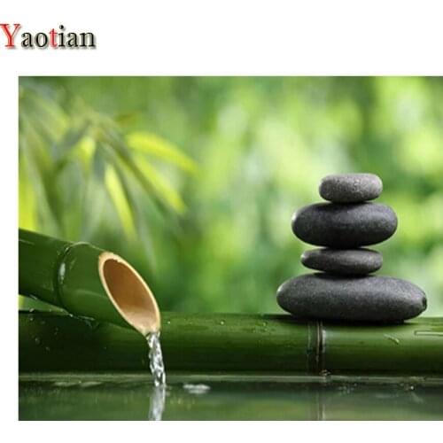 New Arrivals 5D Diamond Painting Full Square Diamond Mosaic Zen Stone Water Art Diamond Embroidery Cross Stitch Kit Decor Gift